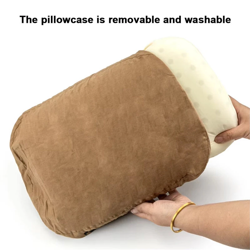 (image for) HIKEMAN Soft Slow Rebound Memory Foam Pillow Outdoor Camping Travel Cervical Pillow Portable NoonBreak Pillow Neck Support Pillow Comfortable Sleeping Pillow